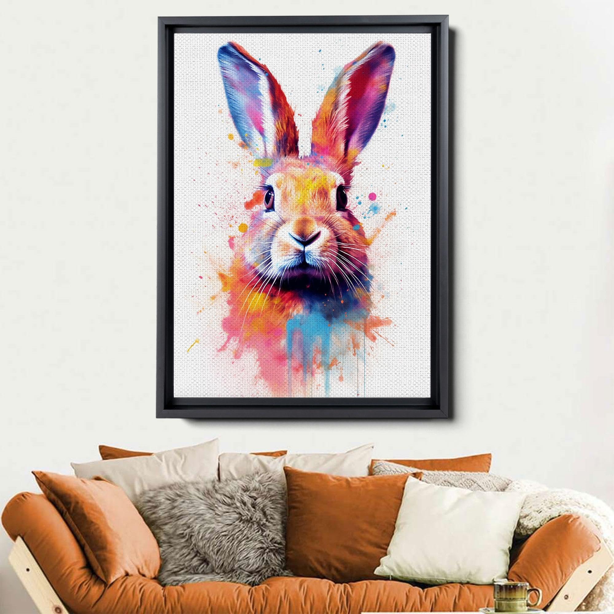 Amazon.com: Bunny Art Rabbit Canvas Print Wall Hanging Home Decor